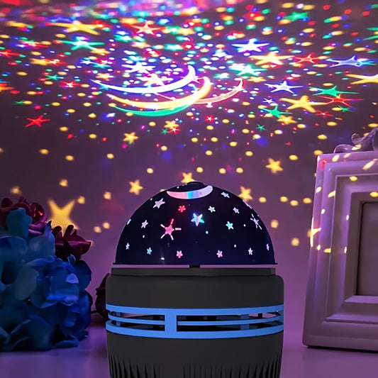 USB-Powered For Galaxy Night Light Projector - Auto-Rotating, Color-Changing LED Lamp for Bedroom, Game Room, and Home Theater Decor - Perfect for Christmas, Halloween, Weddings & Camping Night Lamp