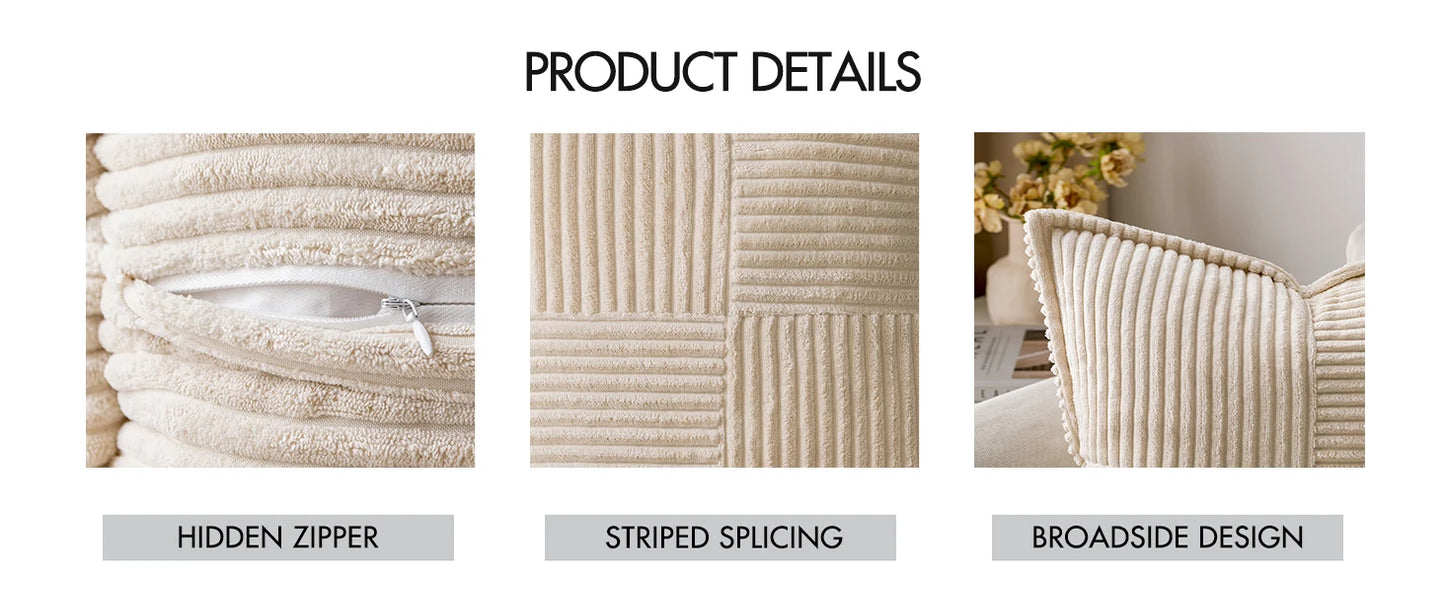 Boho Striped Pillow Covers Decorative Cushion for Sofa Living Room Bed White Throw Cover Polyester Pillowcases for Pillows 45x45