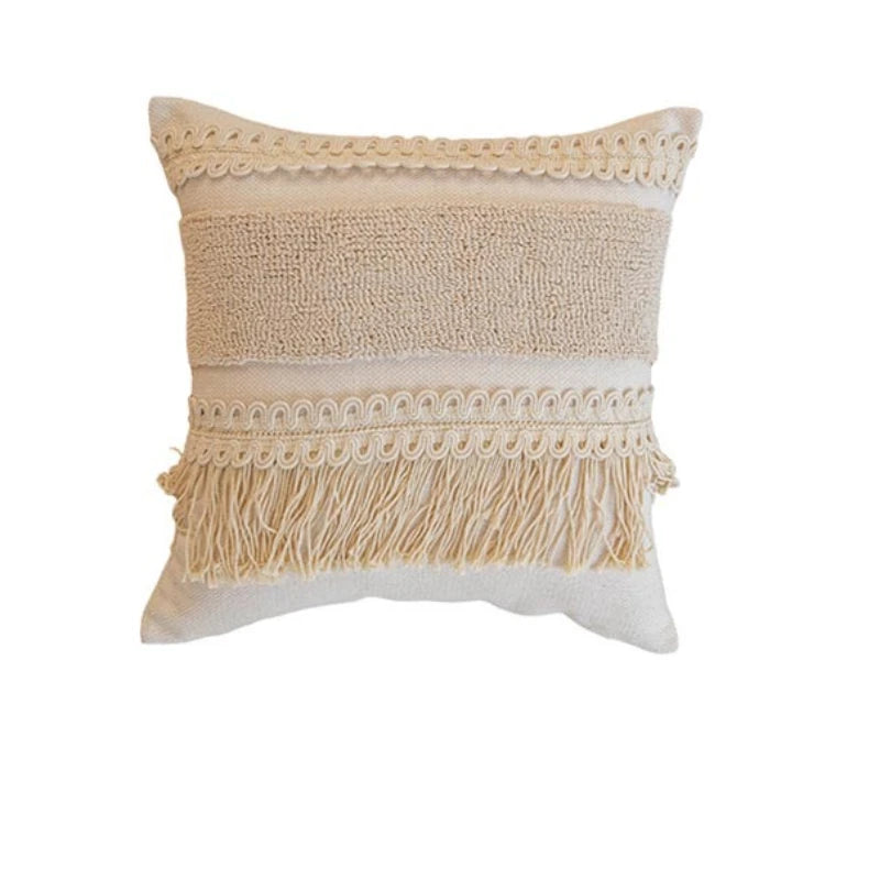45x45cm Bohemian Plush Throw Pillow Cover Romantic Sunshine Sofa Cushion Waist Cover Geometric Tassel Homestay Style Pillowcase