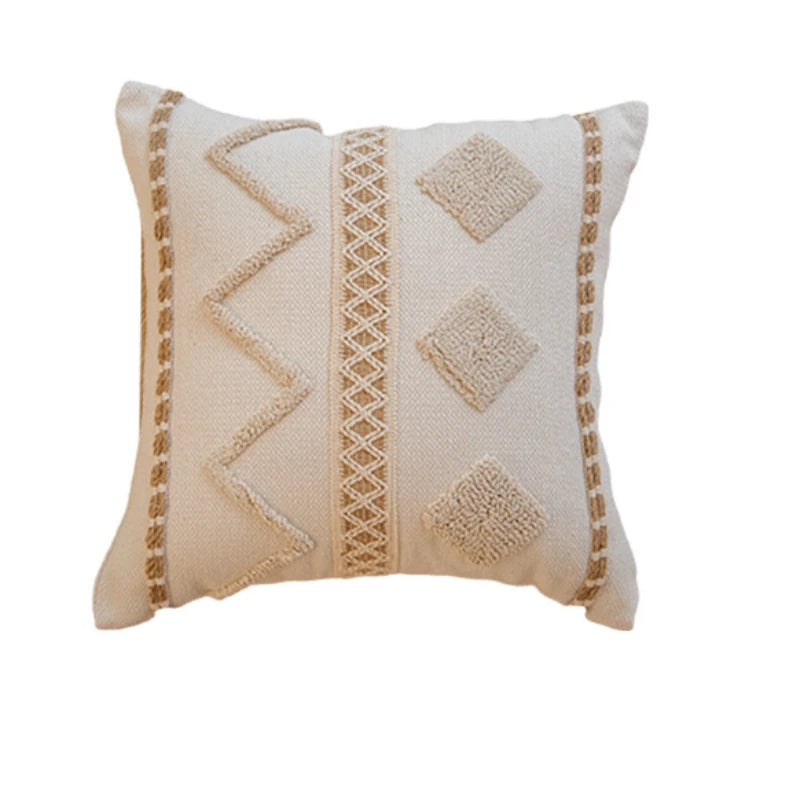 45x45cm Bohemian Plush Throw Pillow Cover Romantic Sunshine Sofa Cushion Waist Cover Geometric Tassel Homestay Style Pillowcase
