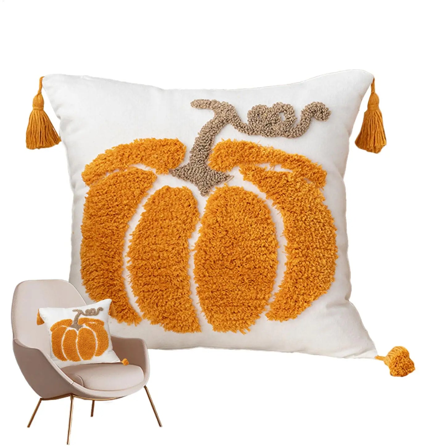 Pillow Covers Halloween Decoration Throw Pillow Cover Pumpkin Ghost Plush Autumn Thanksgiving Harvest Home Sofa Decoration