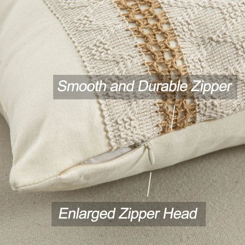 Bohemian Linen Pillow Covers Pillow Cushion Cases for Sofa Office Bed Home Textured Throw Decor Trendy Boho Chic Pillowcase