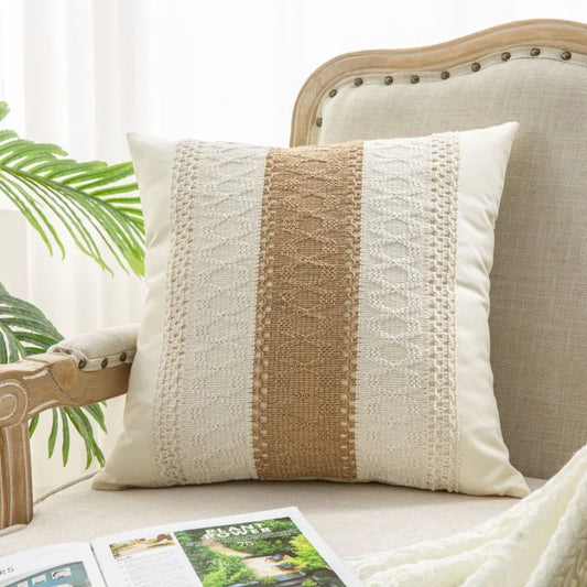 Bohemian Linen Pillow Covers Pillow Cushion Cases for Sofa Office Bed Home Textured Throw Decor Trendy Boho Chic Pillowcase