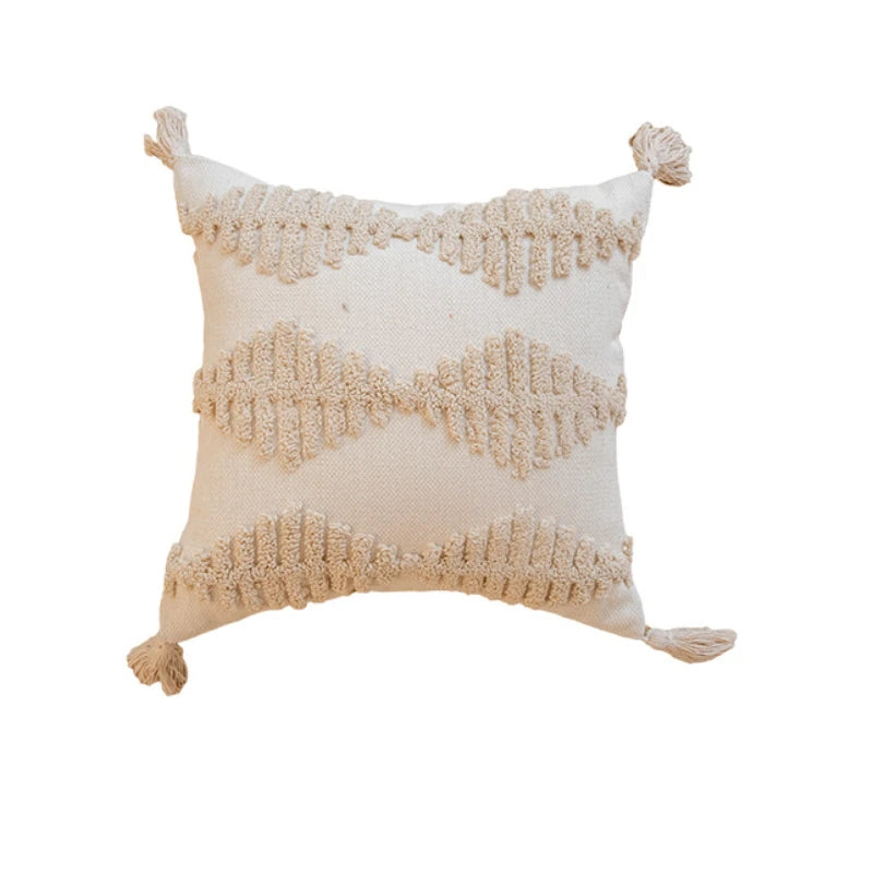 45x45cm Bohemian Plush Throw Pillow Cover Romantic Sunshine Sofa Cushion Waist Cover Geometric Tassel Homestay Style Pillowcase