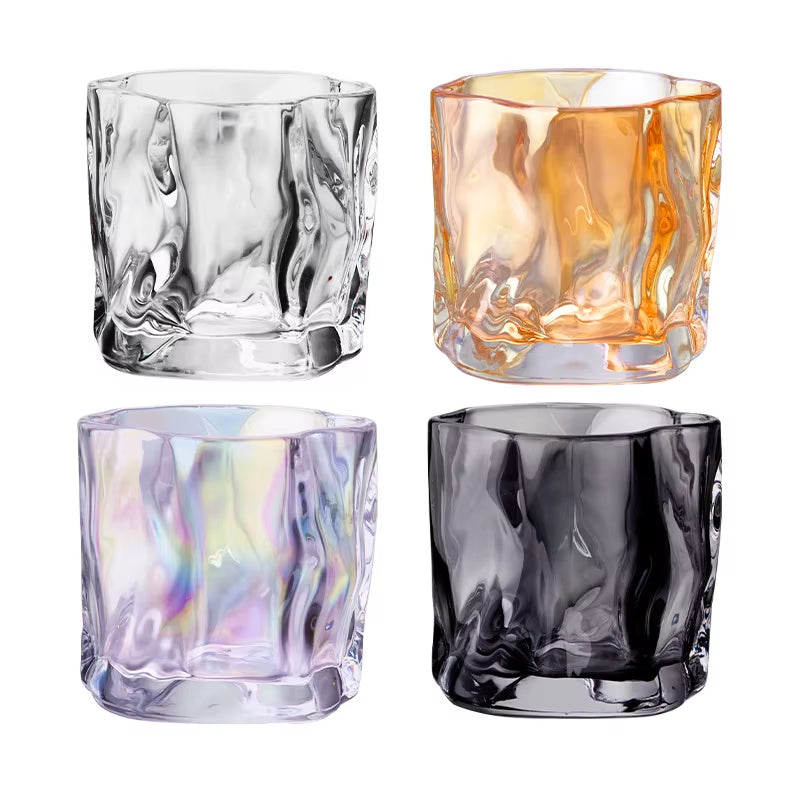 Butterfly Transparent Whiskey Twisted Glass Cup,High Beauty Water Cup Beer Glass Household Juice Glasses Cold Drink Glassware