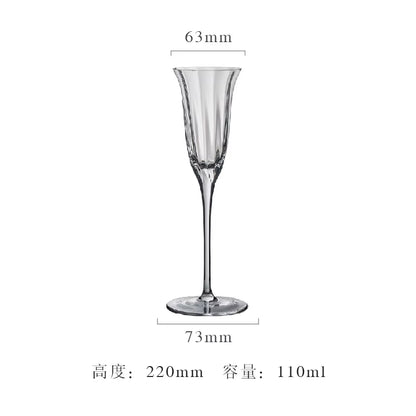Luxury Retro Crystal Wine Glasses Light Vertical Stripes Flower Design Pink Green Champagne Flute Goblet for Cocktail Martini
