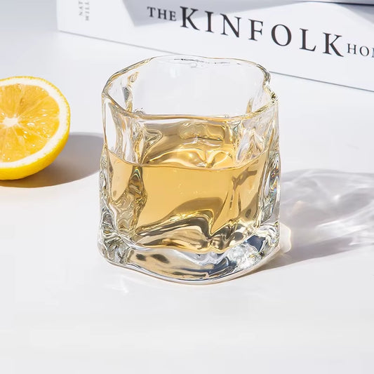 Butterfly Transparent Whiskey Twisted Glass Cup,High Beauty Water Cup Beer Glass Household Juice Glasses Cold Drink Glassware
