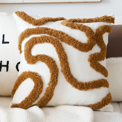 45x45cm Bohemian Plush Throw Pillow Cover Romantic Sunshine Sofa Cushion Waist Cover Geometric Tassel Homestay Style Pillowcase