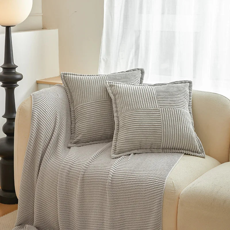 Boho Striped Pillow Covers Decorative Cushion for Sofa Living Room Bed White Throw Cover Polyester Pillowcases for Pillows 45x45