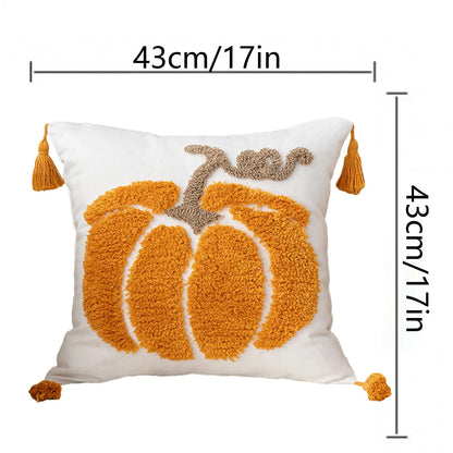 Pillow Covers Halloween Decoration Throw Pillow Cover Pumpkin Ghost Plush Autumn Thanksgiving Harvest Home Sofa Decoration