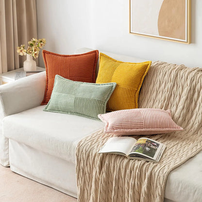 Boho Striped Pillow Covers Decorative Cushion for Sofa Living Room Bed White Throw Cover Polyester Pillowcases for Pillows 45x45