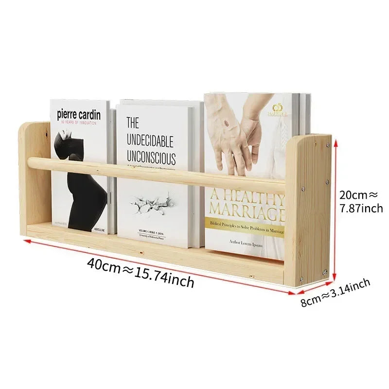 Wood Floating Shelves Wall Nursery Book Shelves Kids Bookshelf for Living Room Bedroom Decor Kitchen Spice Bathroom Storage Rack