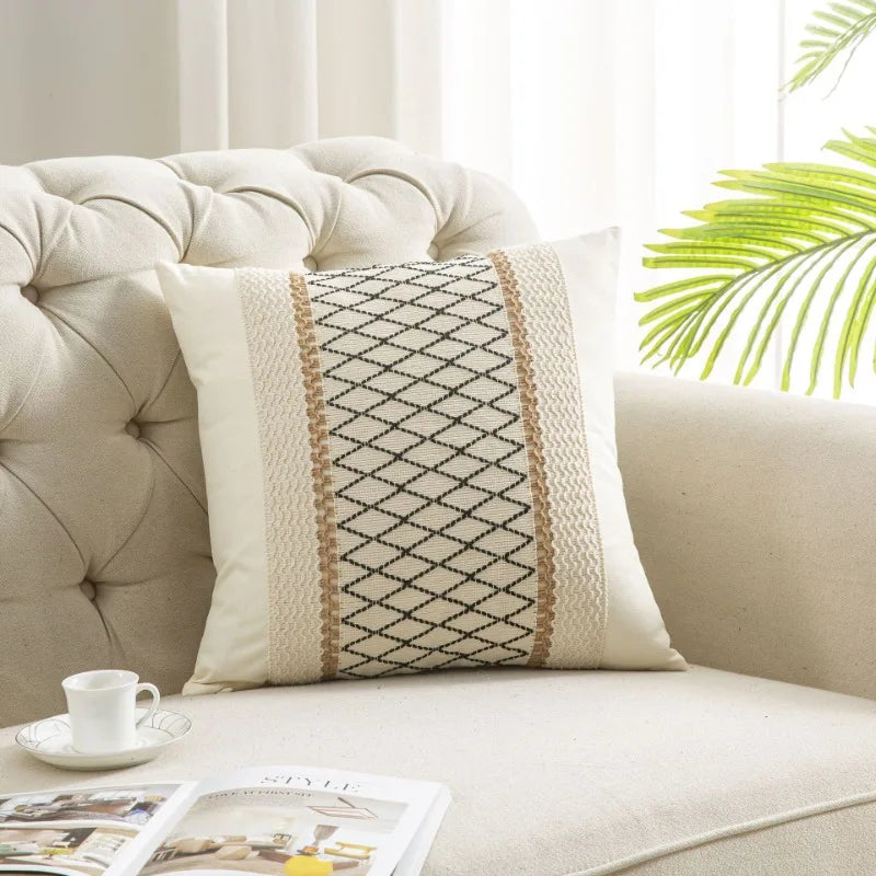 Bohemian Linen Pillow Covers Pillow Cushion Cases for Sofa Office Bed Home Textured Throw Decor Trendy Boho Chic Pillowcase