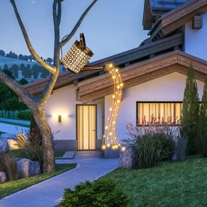 Solar Lanterns Watering CanOutdoor Watering Can Water Lawn Light 36LED Kettle String Light Iron Retro Garden Landscape Lights