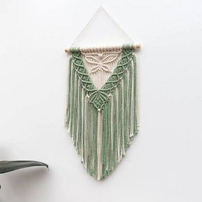 Macrame Wall Hanging Boho Art Wall Decor Wooden Bead Bedroom Nursery Apartment Home Decoration Gift for Girls Birthday Christmas
