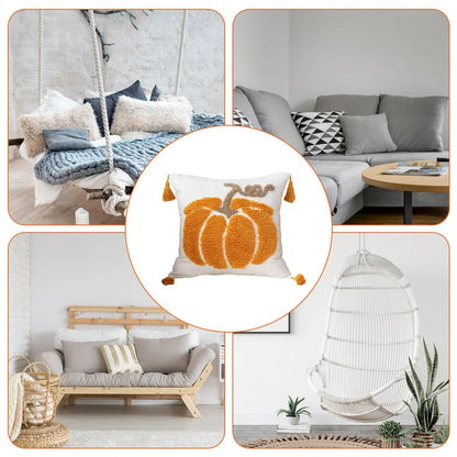Pillow Covers Halloween Decoration Throw Pillow Cover Pumpkin Ghost Plush Autumn Thanksgiving Harvest Home Sofa Decoration