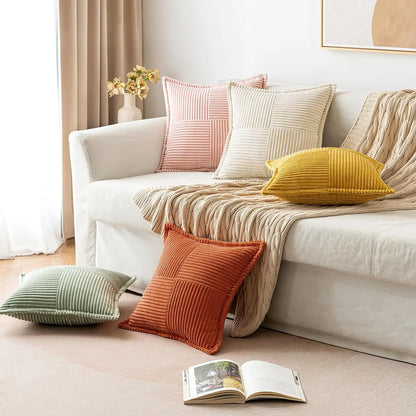 Boho Striped Pillow Covers Decorative Cushion for Sofa Living Room Bed White Throw Cover Polyester Pillowcases for Pillows 45x45