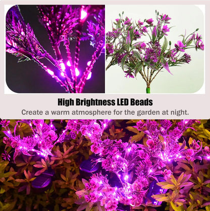 Garden Solar Lights Outdoor 14 LED Phalaenopsis Solar Flowers Lights Waterproof IP65 Solar Stake Lights Pathway Garden Decor
