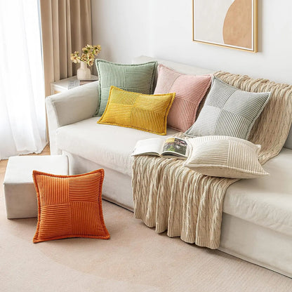 Boho Striped Pillow Covers Decorative Cushion for Sofa Living Room Bed White Throw Cover Polyester Pillowcases for Pillows 45x45