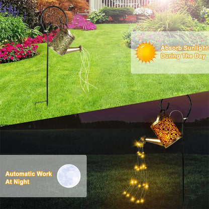 Solar Lanterns Watering CanOutdoor Watering Can Water Lawn Light 36LED Kettle String Light Iron Retro Garden Landscape Lights