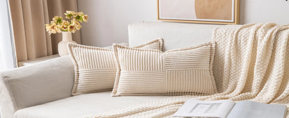 Boho Striped Pillow Covers Decorative Cushion for Sofa Living Room Bed White Throw Cover Polyester Pillowcases for Pillows 45x45