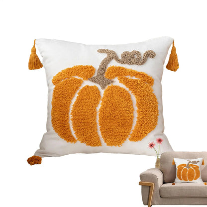 Pillow Covers Halloween Decoration Throw Pillow Cover Pumpkin Ghost Plush Autumn Thanksgiving Harvest Home Sofa Decoration