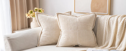 Boho Striped Pillow Covers Decorative Cushion for Sofa Living Room Bed White Throw Cover Polyester Pillowcases for Pillows 45x45