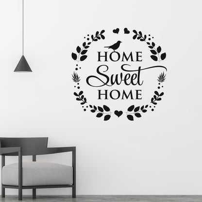 Decor - Home Sweet Home Removable Vinyl Wall Decal - Easy Peel and Stick Wall Art